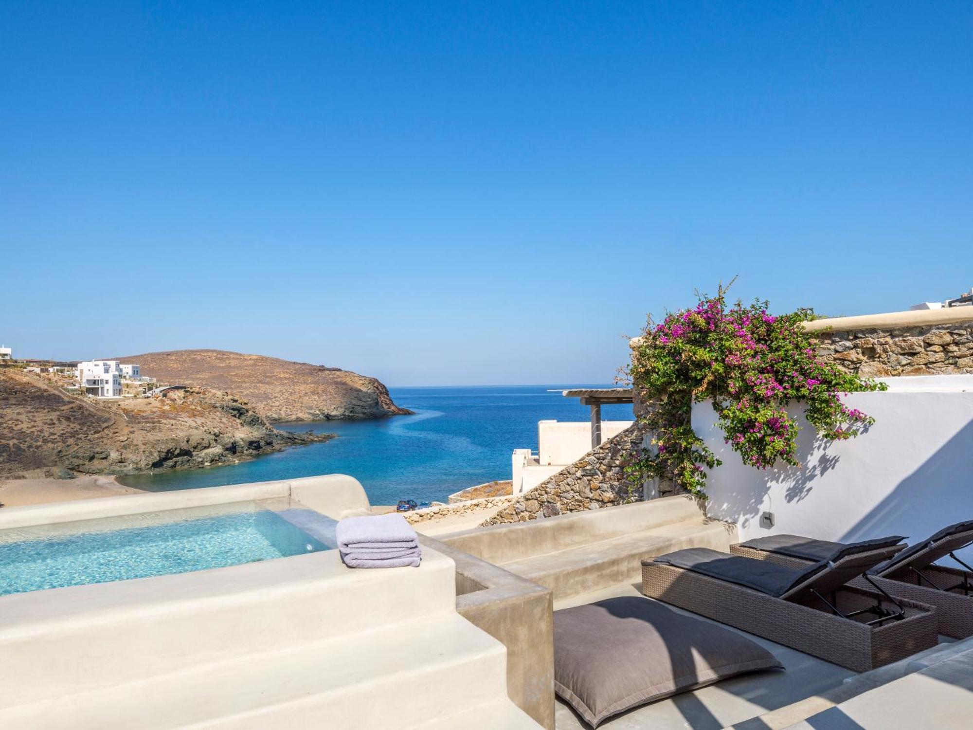 Sea Rock & Sky Private Mykonos Residence Merchia Beach Экстерьер фото