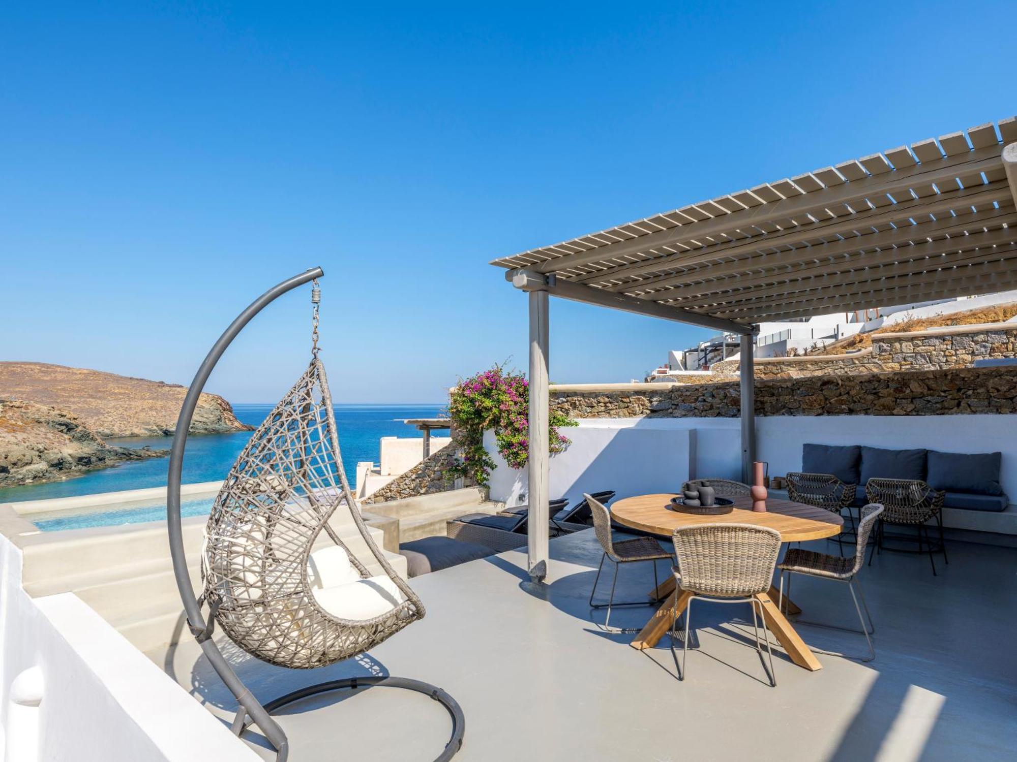Sea Rock & Sky Private Mykonos Residence Merchia Beach Экстерьер фото