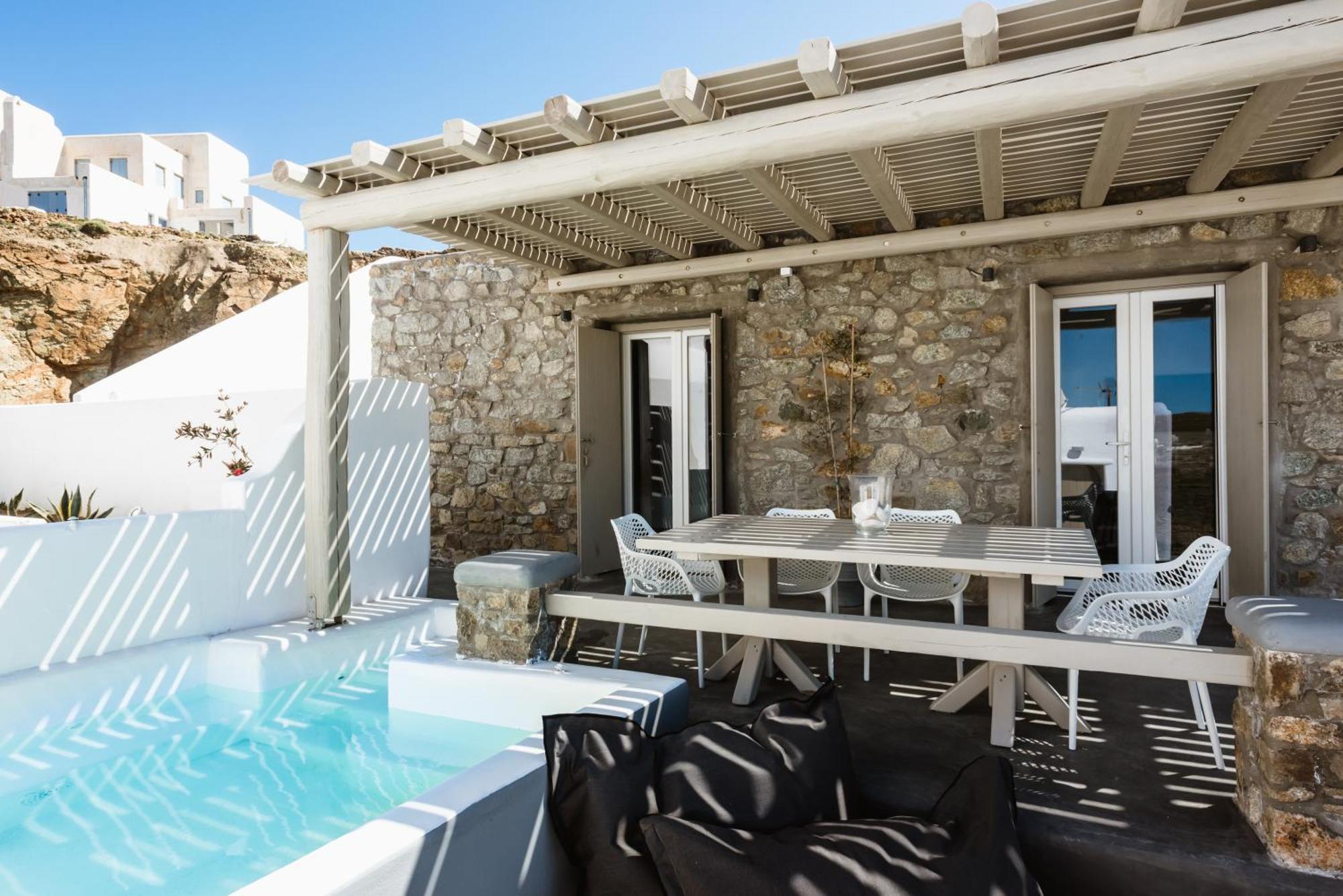 Sea Rock & Sky Private Mykonos Residence Merchia Beach Экстерьер фото