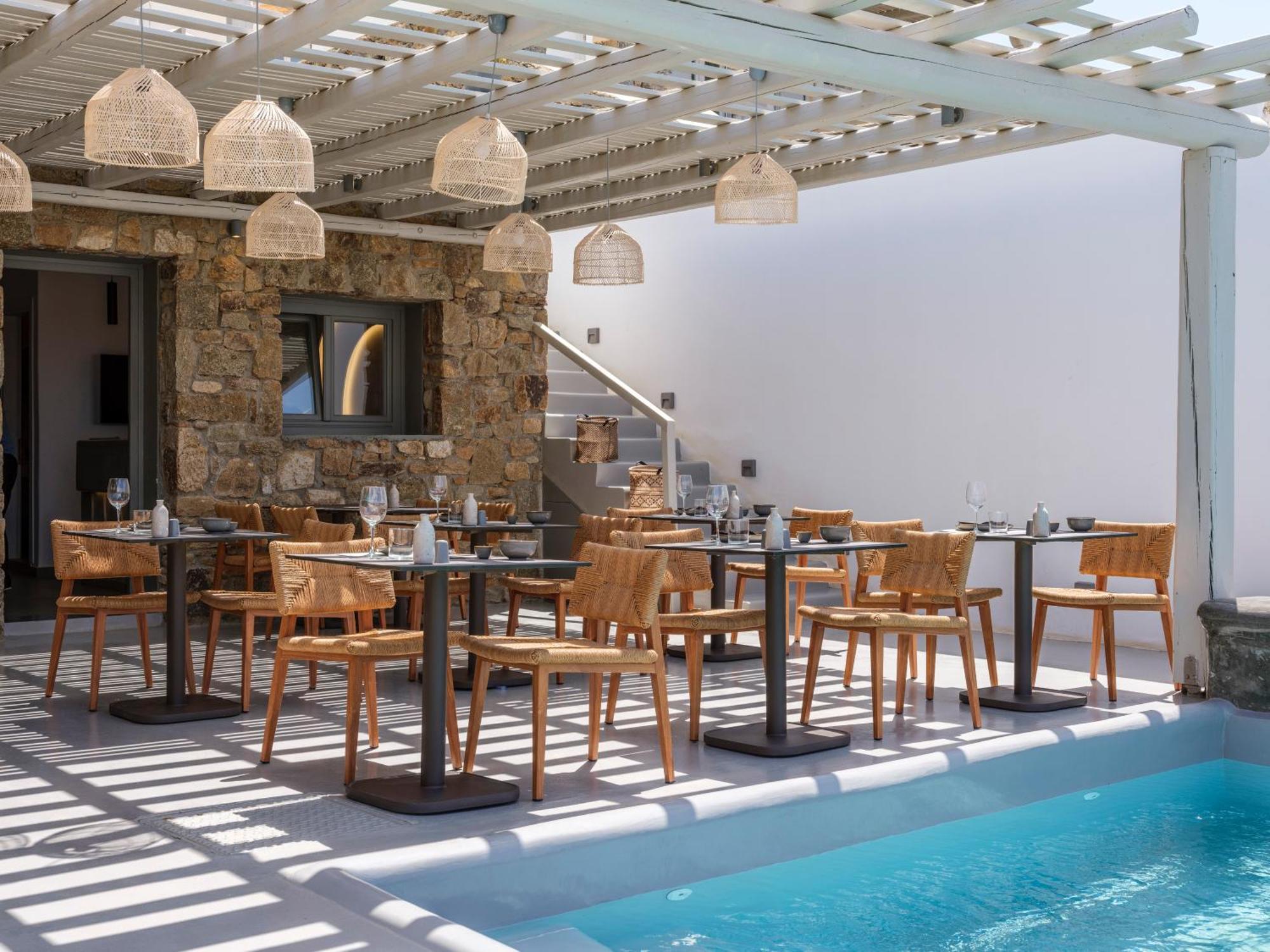 Sea Rock & Sky Private Mykonos Residence Merchia Beach Экстерьер фото