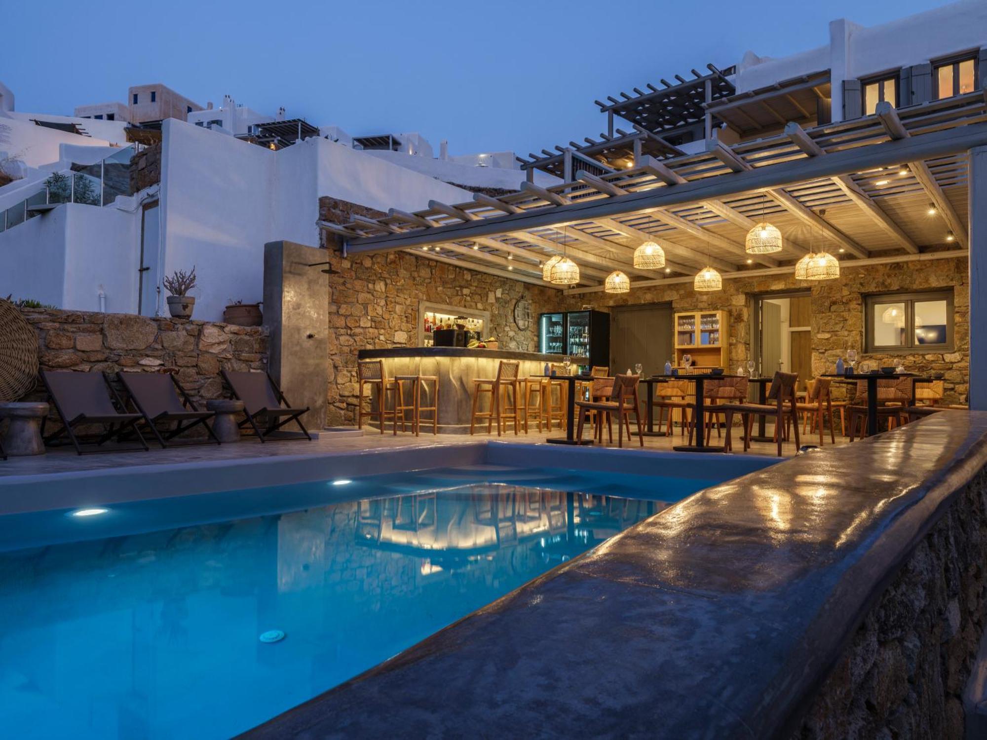 Sea Rock & Sky Private Mykonos Residence Merchia Beach Экстерьер фото