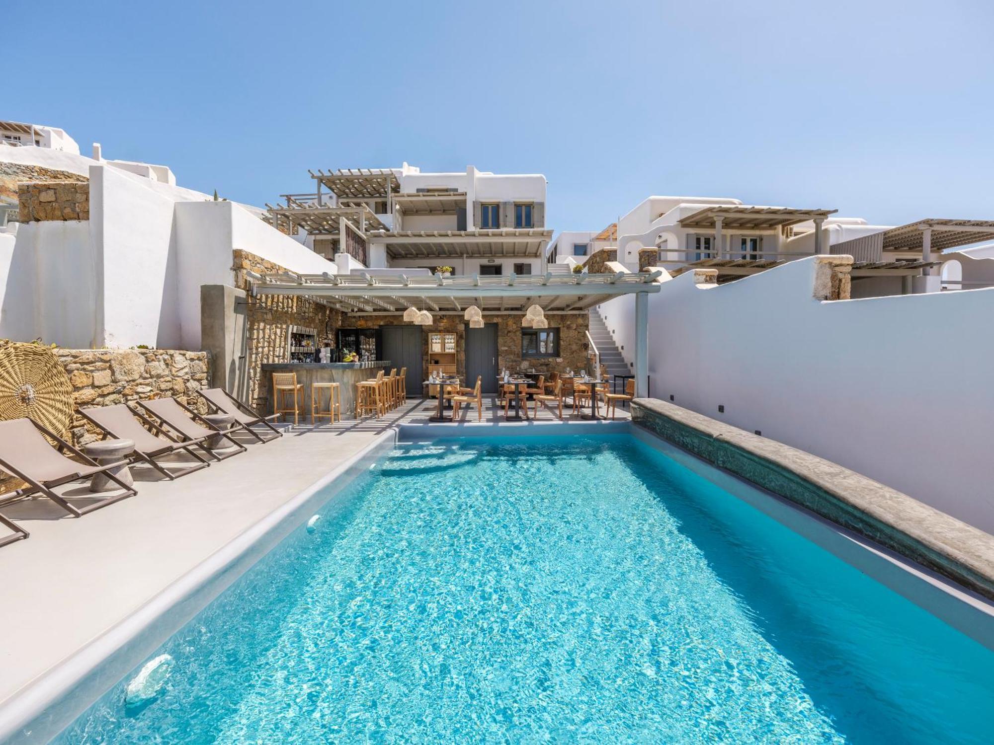 Sea Rock & Sky Private Mykonos Residence Merchia Beach Экстерьер фото