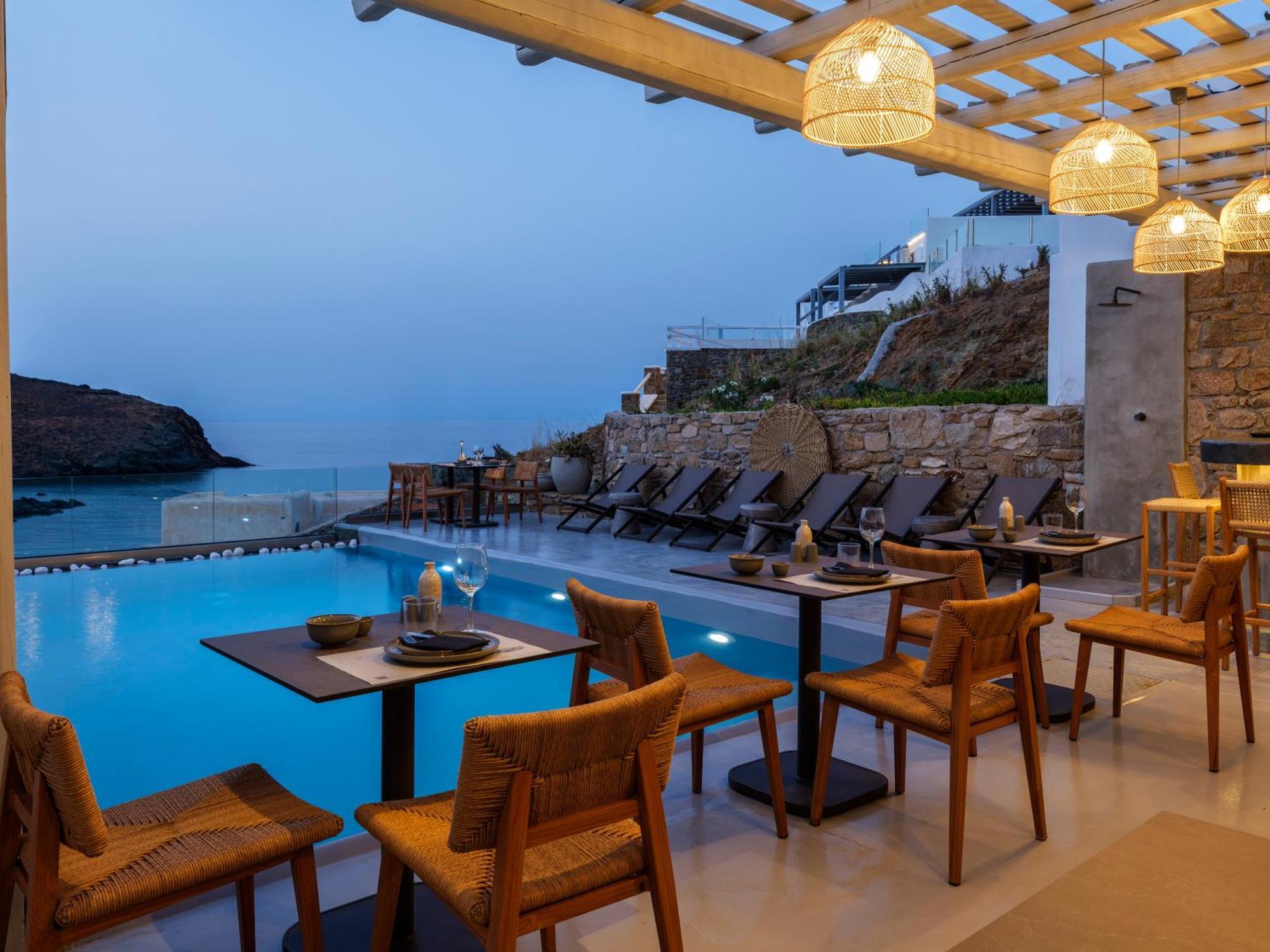 Sea Rock & Sky Private Mykonos Residence Merchia Beach Экстерьер фото