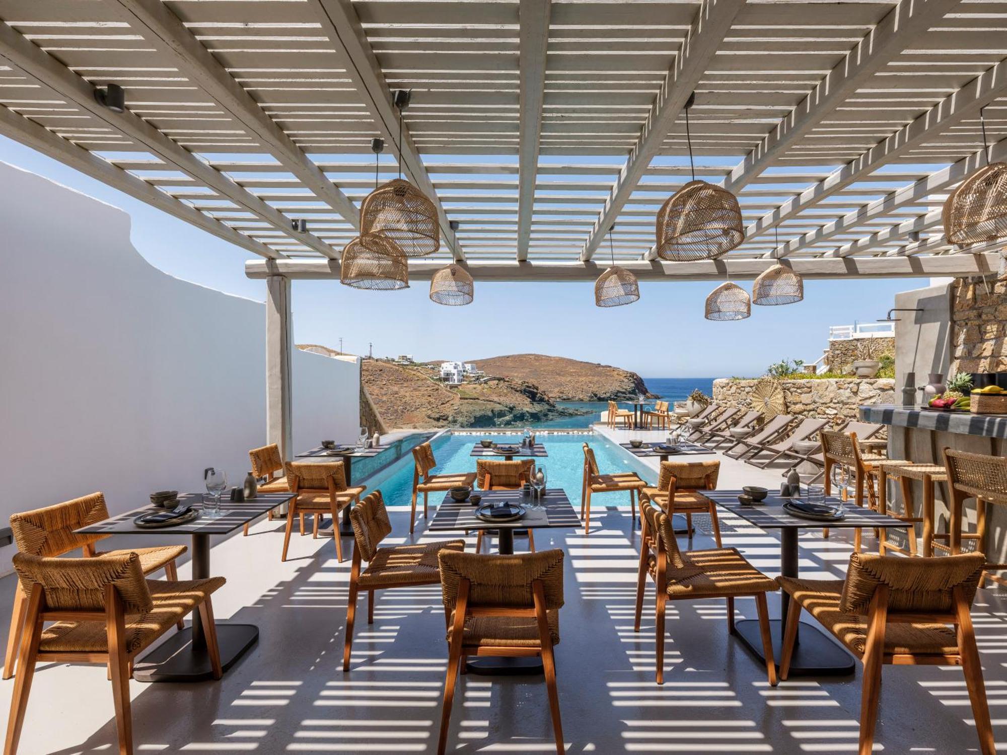 Sea Rock & Sky Private Mykonos Residence Merchia Beach Экстерьер фото
