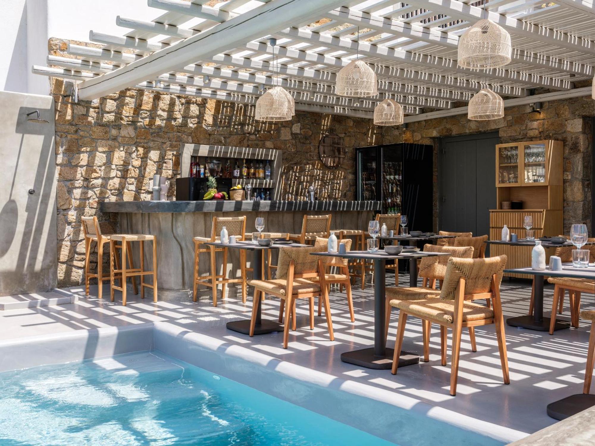 Sea Rock & Sky Private Mykonos Residence Merchia Beach Экстерьер фото