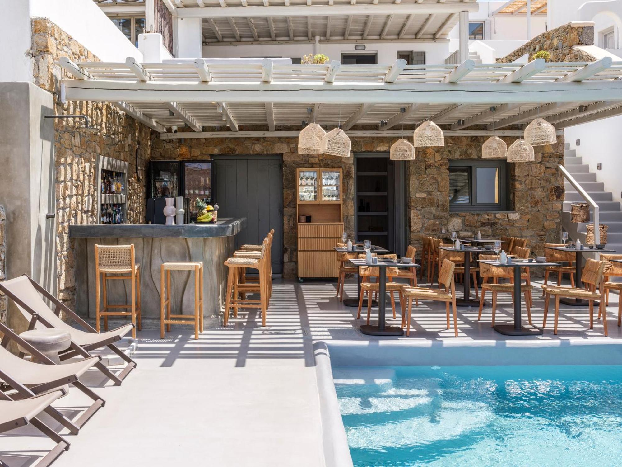 Sea Rock & Sky Private Mykonos Residence Merchia Beach Экстерьер фото