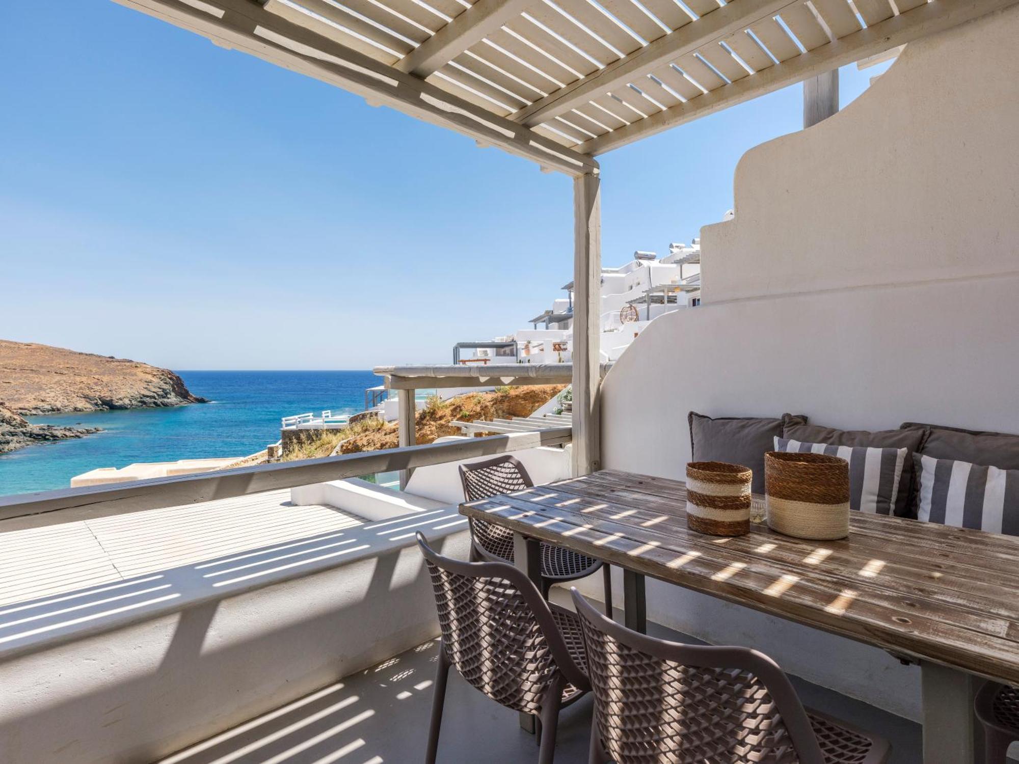 Sea Rock & Sky Private Mykonos Residence Merchia Beach Экстерьер фото
