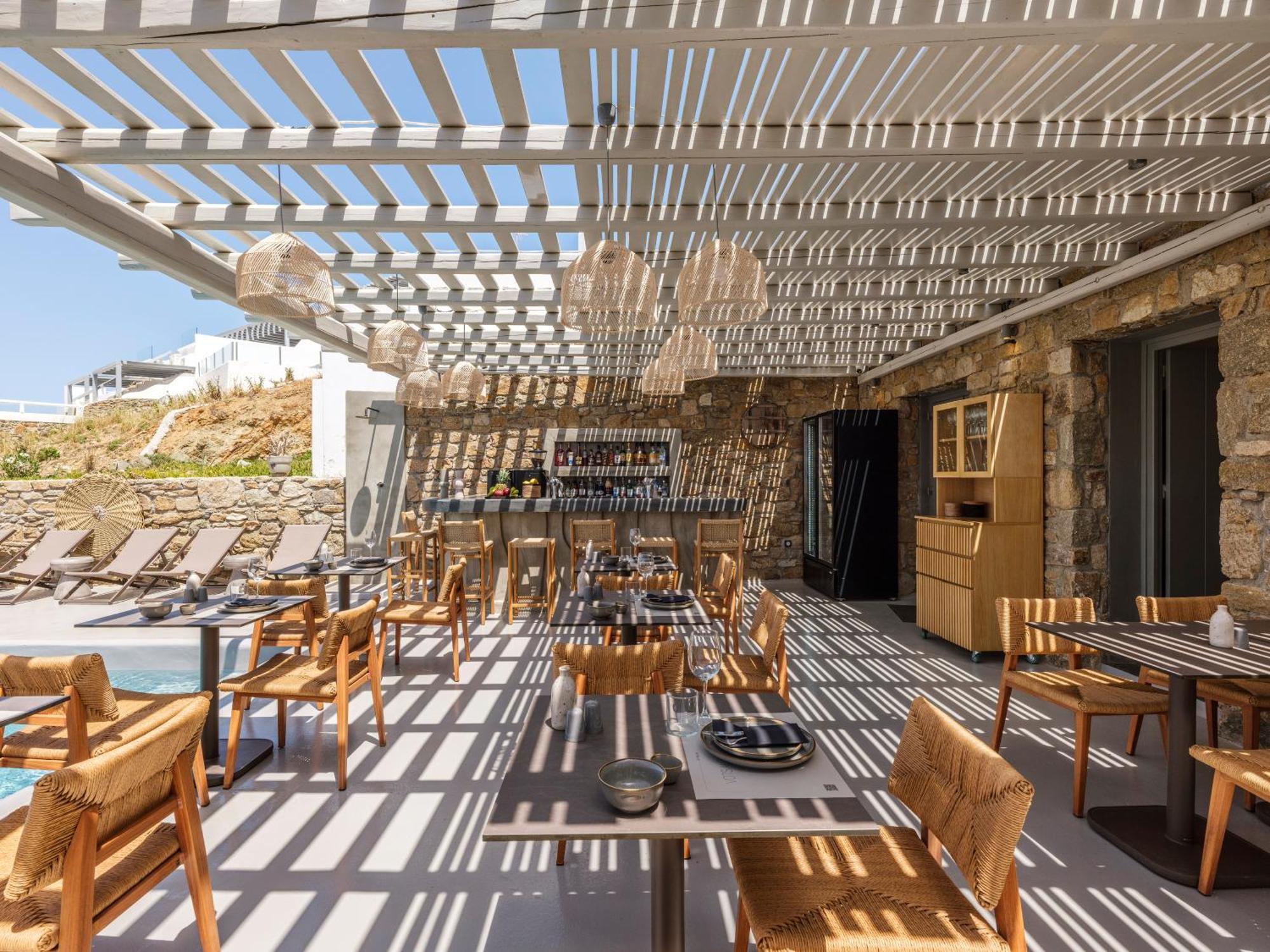 Sea Rock & Sky Private Mykonos Residence Merchia Beach Экстерьер фото