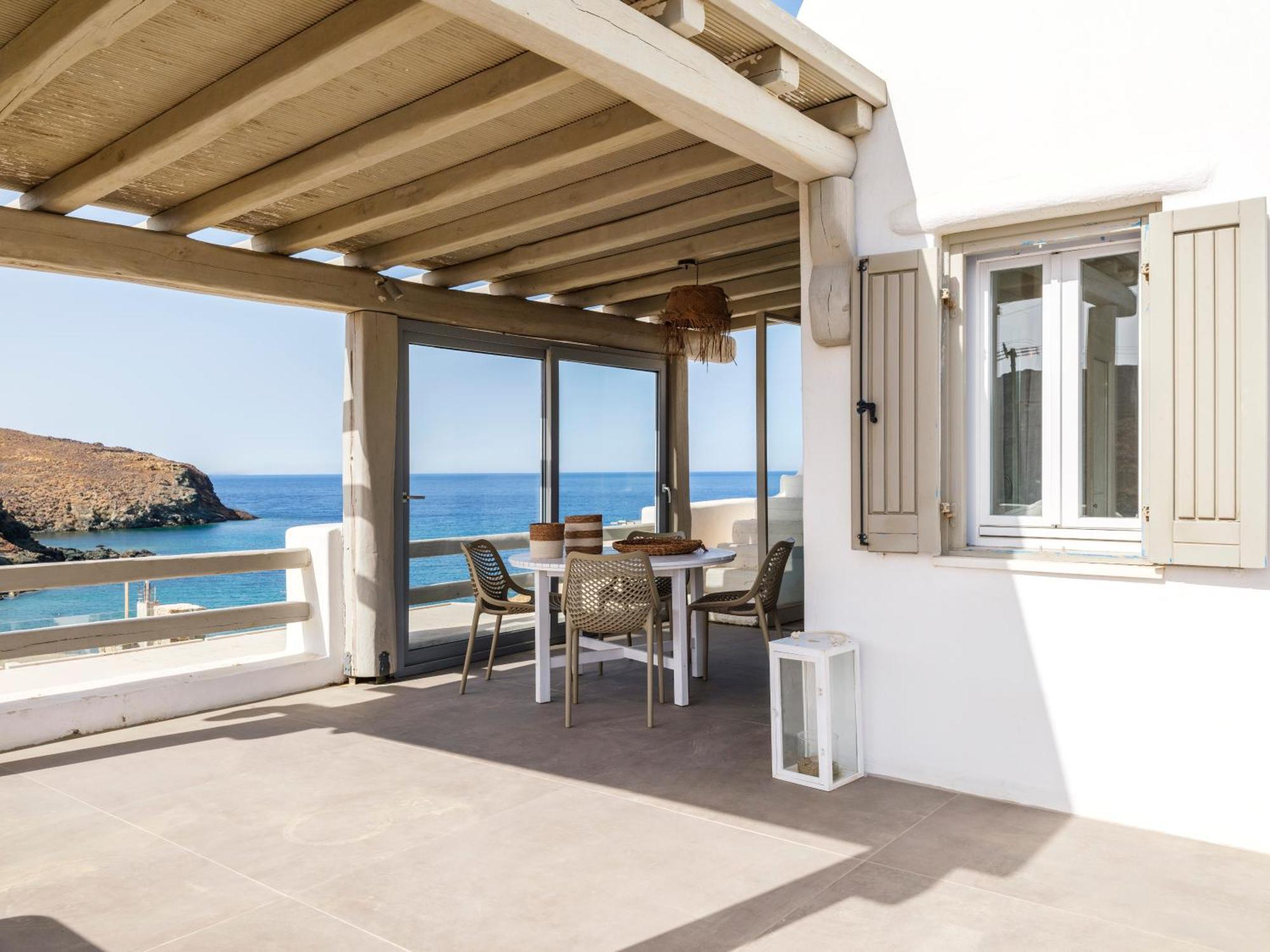 Sea Rock & Sky Private Mykonos Residence Merchia Beach Экстерьер фото