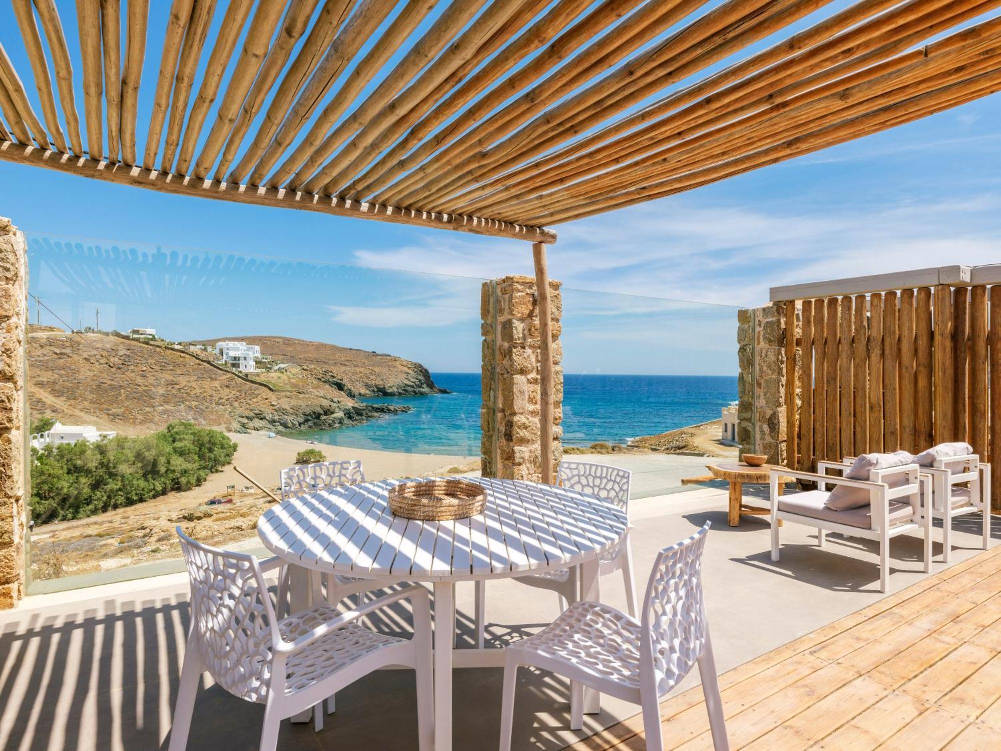 Sea Rock & Sky Private Mykonos Residence Merchia Beach Экстерьер фото