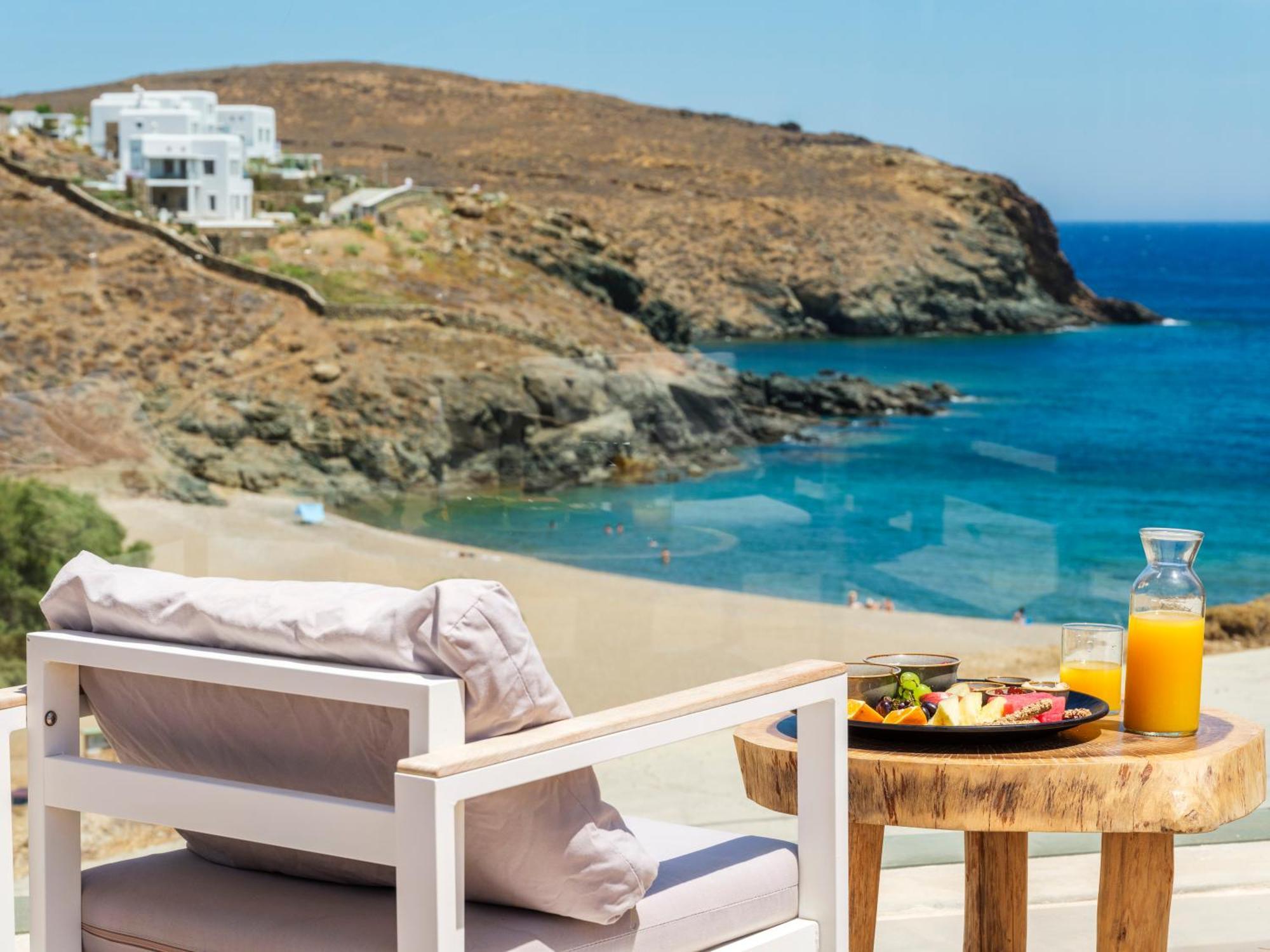 Sea Rock & Sky Private Mykonos Residence Merchia Beach Экстерьер фото