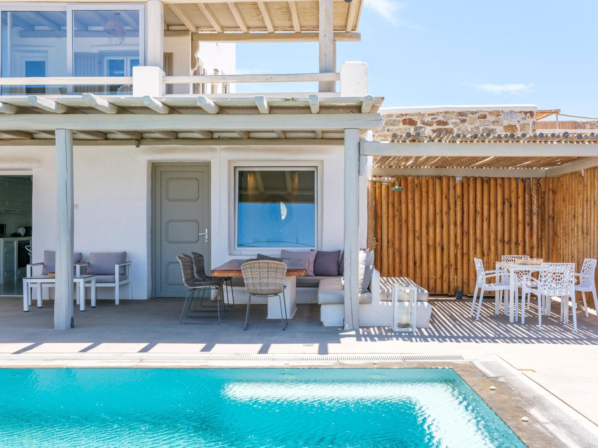 Sea Rock & Sky Private Mykonos Residence Merchia Beach Экстерьер фото